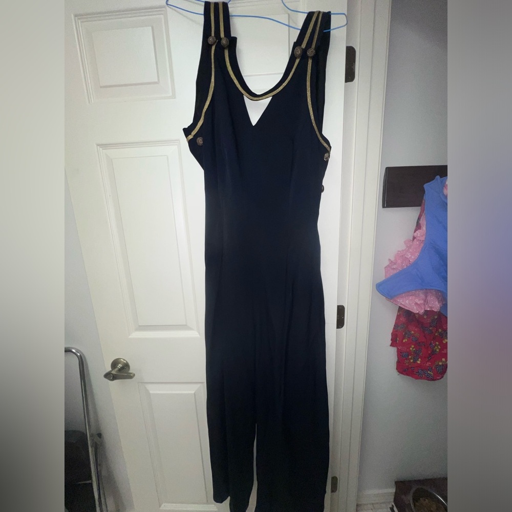 1980’s navy & Gold romper size 8 sooo cute